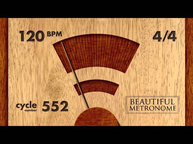 120 BPM 4/4 Wood Metronome HD class=