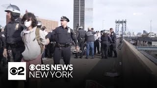 150 protesters taken into custody during Manhattan Bridge shutdown on Saturday, NYPD says