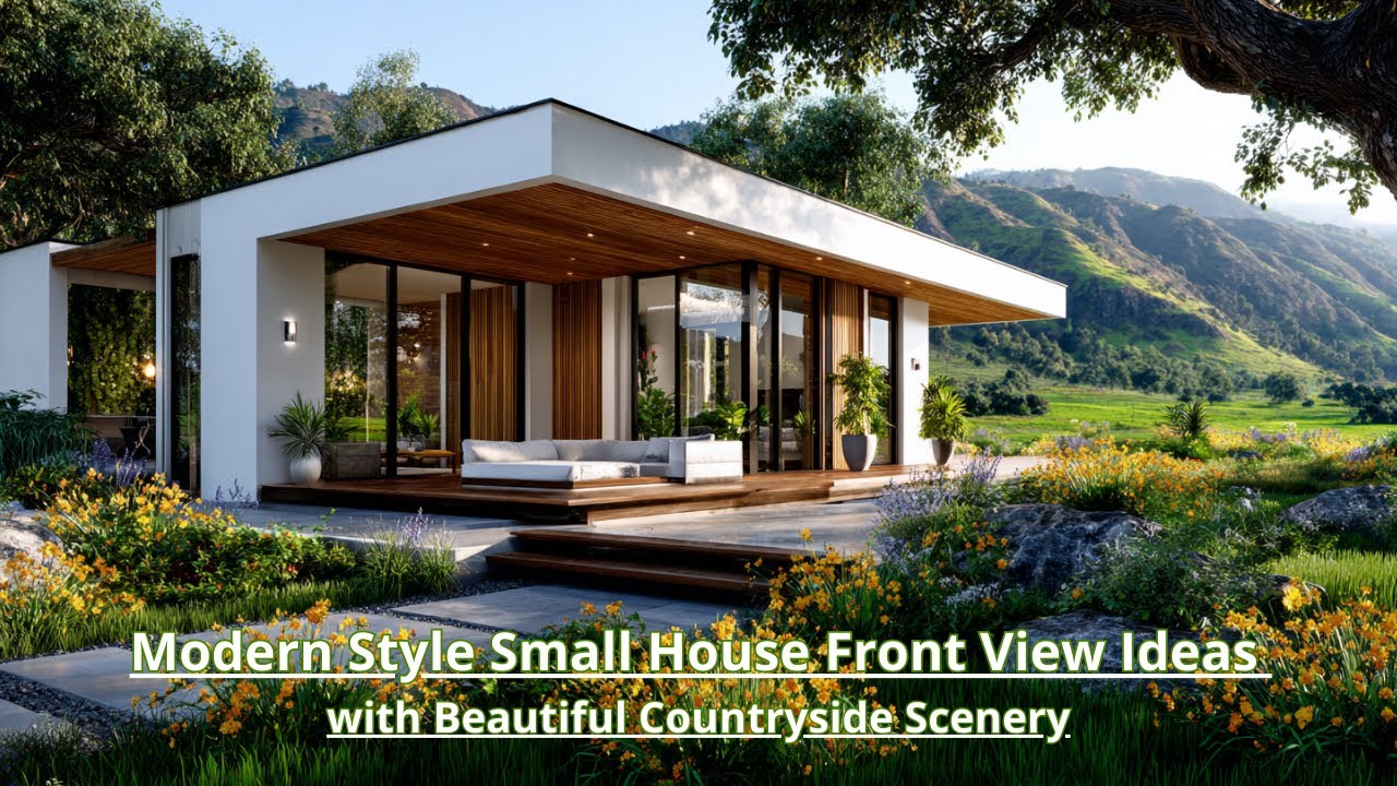 Top 10 Modern Style Small House Front View Ideas with Beautiful Countryside Scenery