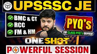 UPSSSC JE Civil Engineering Classes | BMC, RCC, FM &amp; HM PYQs One Shot | UPSSSC JE Civil ONE SHOT