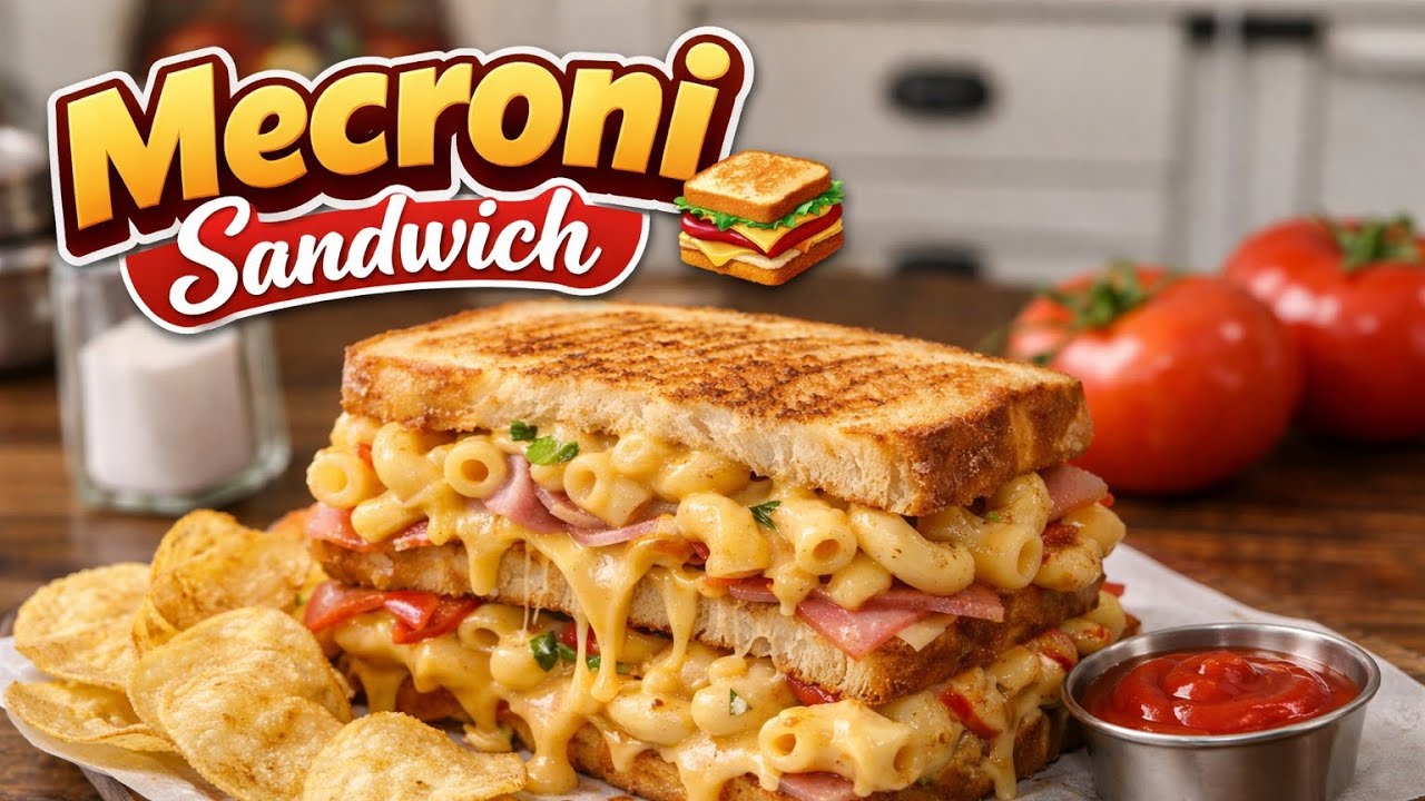 Cheese Macaroni Sandwich | Pasta Sandwich | Homemade | 