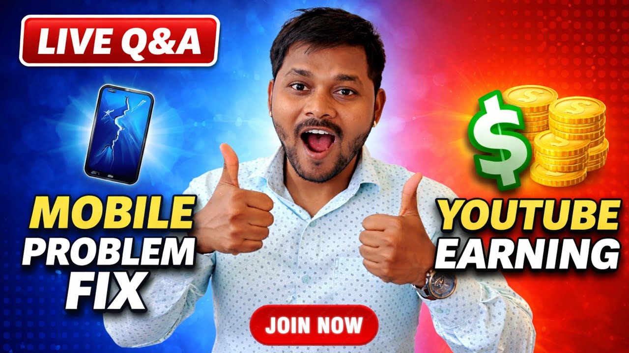 🔴 LIVE: Mobile Problem Fix + YouTube Earning 💰 | Q&A Support - YouTube