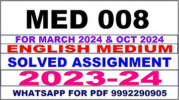 med 8 solved assignment 2023-24 | med 8 solved assignment in english 2024 | med 8 2024