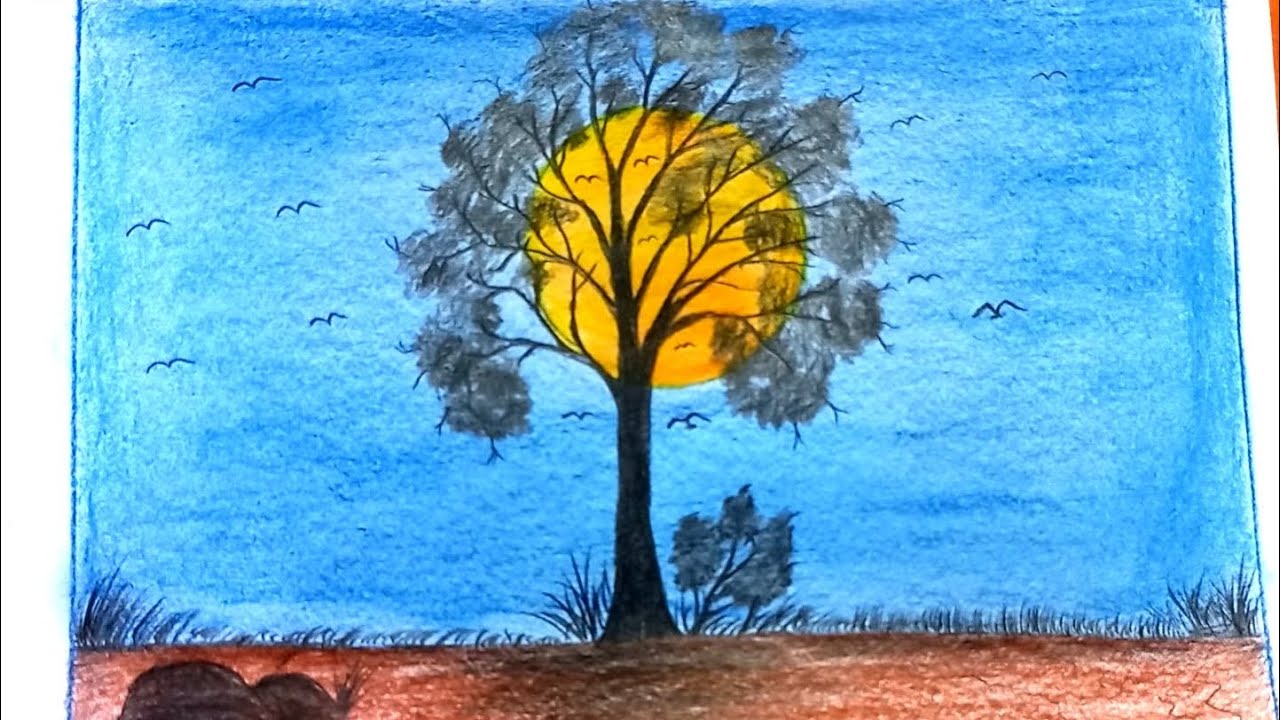 How to Draw a beautiful Landscape scenery Drawing Scenery drawing