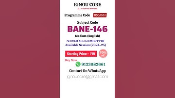 BANE 146 Solved Assignment PDF 2024-25 in English, BSCANH program BANE-146 Solved assignments