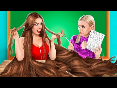 Okuldaki Kısa Saç vs Uzun Saç Problemleri! 14 Çılgınca Saç Tüyoları!
