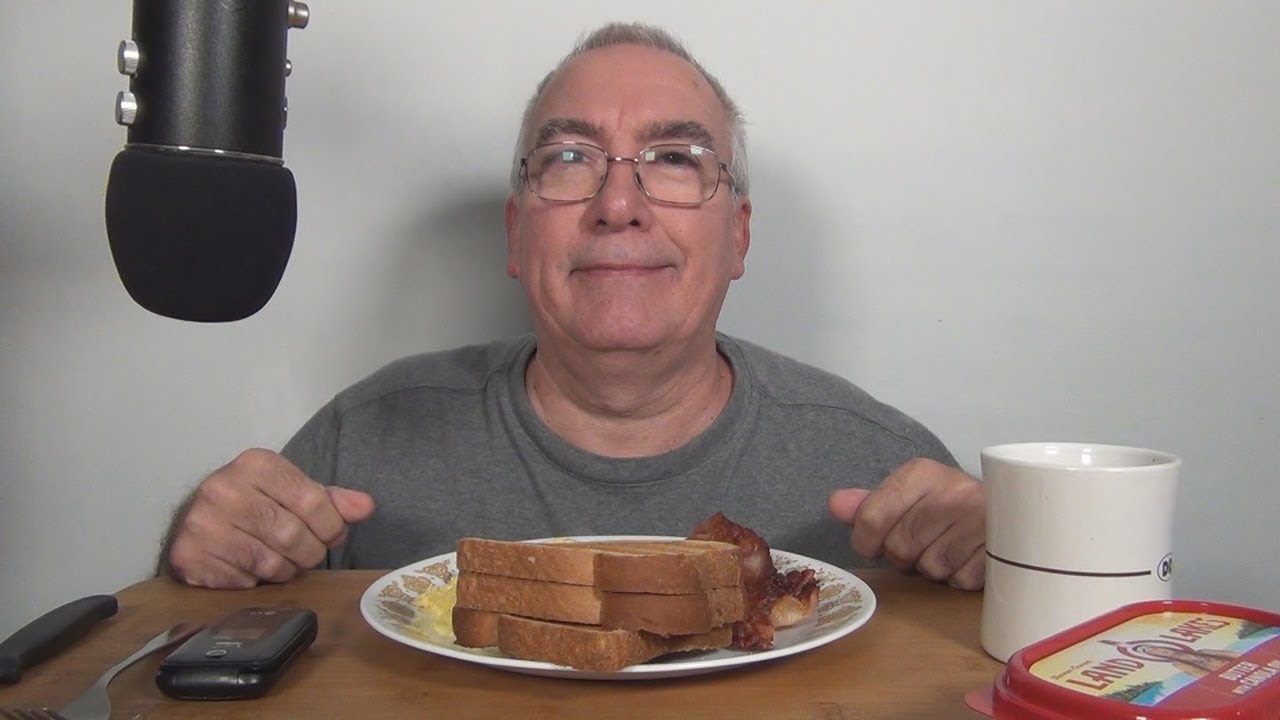 ASMR Eating Scrambled Eggs with  Ketchup Breakfast