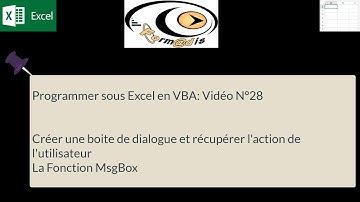 Formation Macros VBA Excel 28 msgbox recuperer action utilisateur