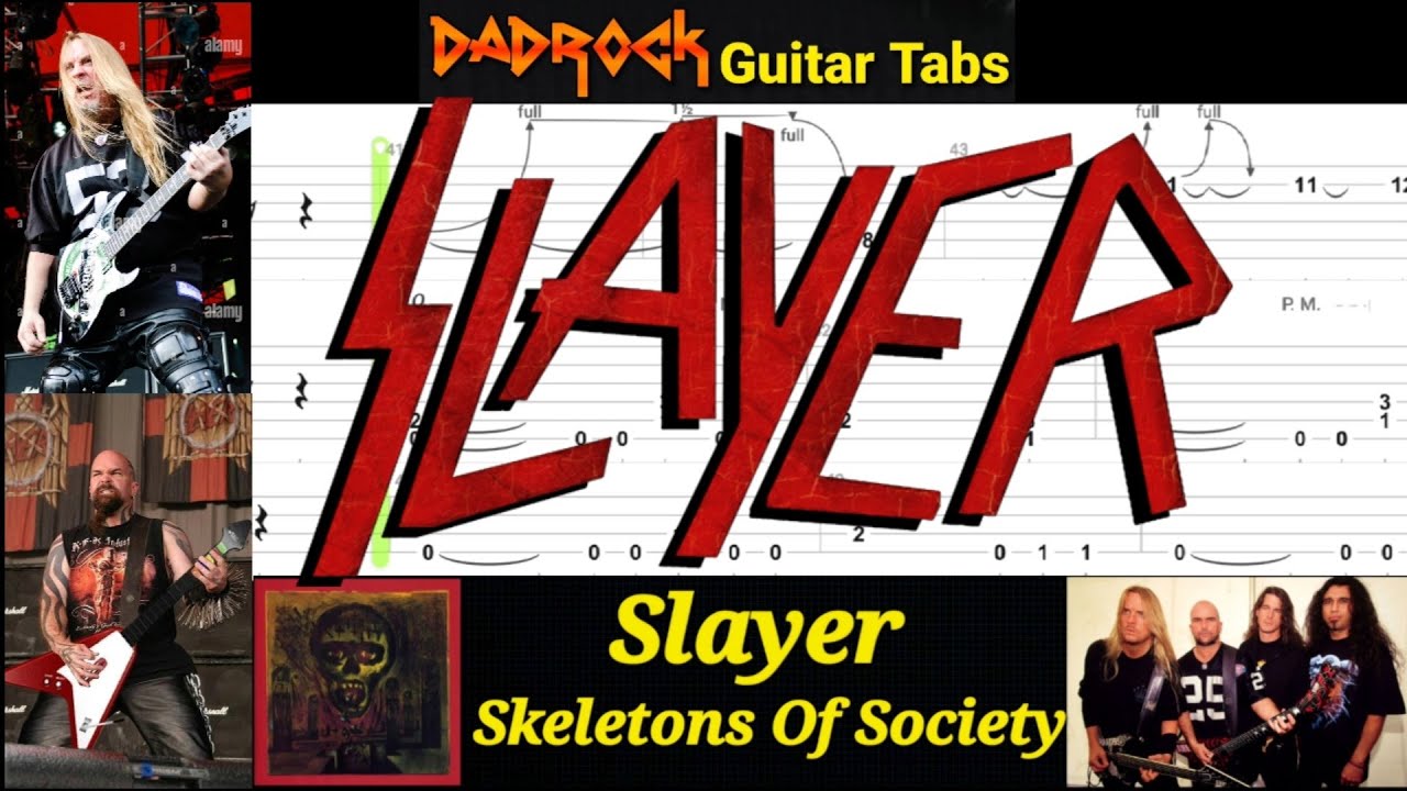 Skeletons Of Society - Slayer - Guitar + Bass TABS Lesson