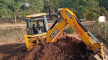 JCB Dozer Machine Pushing Soil and Leveling Land - JCB 3DX Machine Working || jcv khudai