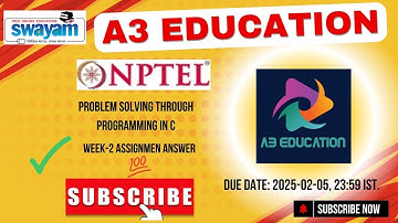 NPTEL Problem Solving Through Programming in C Week 2 Assignment Answers Solution Quiz | 2025 - Jan