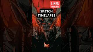 Dark Fantasy Demon Portrait |Sketch InkArt   Chilling Horror Story #art #trending #photoshop #shorts