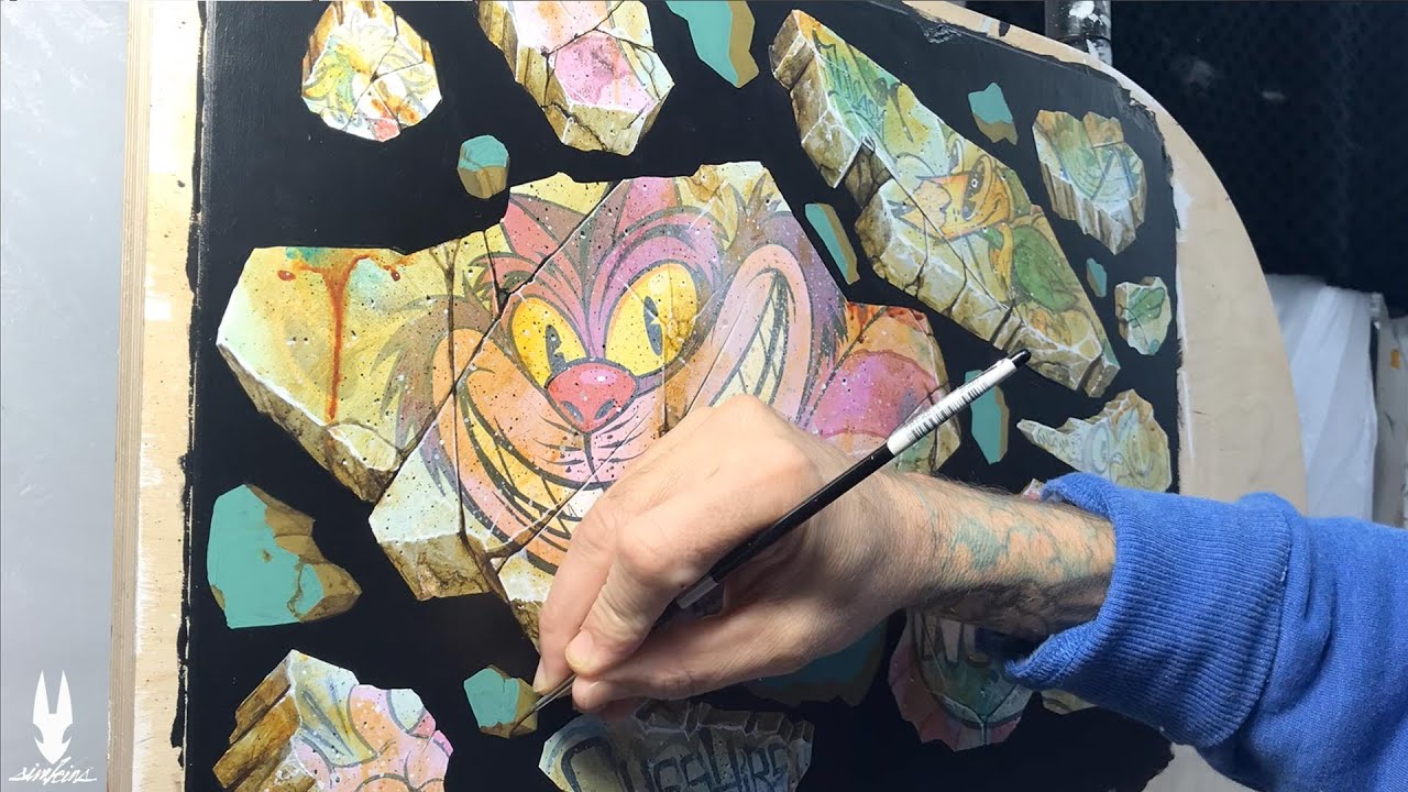Greg CRAOLA Simkins paints a Cheshire Cat for a 4th Plane (pt.1)