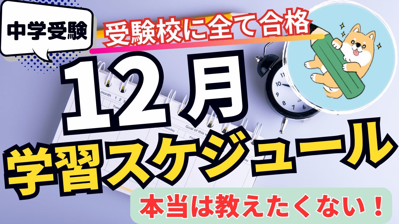 中学受験】勝負の時期！12月の学習スケジュール(SAPIX・6年生) | ポチ