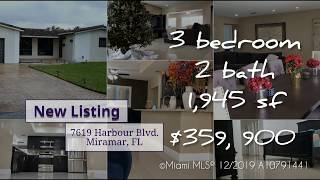 Newly Upgraded Home For Sale | Miramar, FL | $359,900 | 3 Beds | 2 Bath | 1 Car