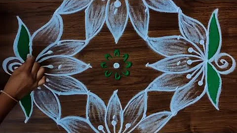 Lotus flower rangoli design 🪷 creative rangoli designs ⚛️ trending rangoli designs 🪷