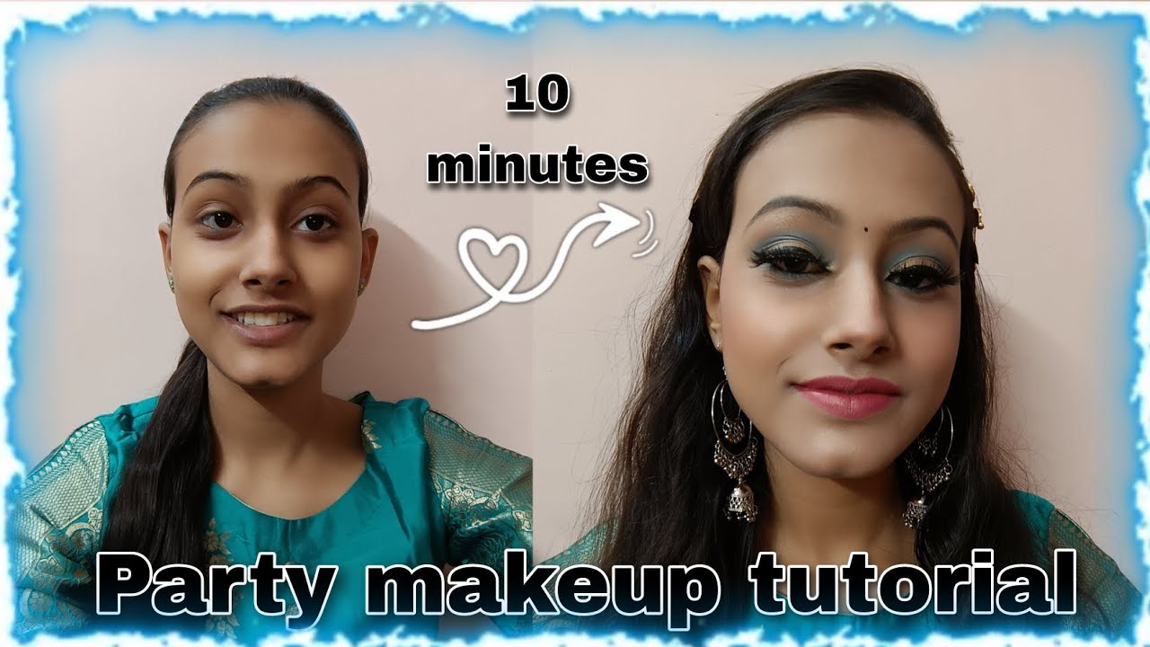 Easy and Quick party makeup look for beginners step by step tutorial ...