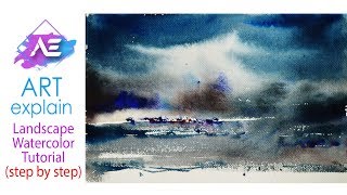 watercolor landscape tutorial painting paint rain