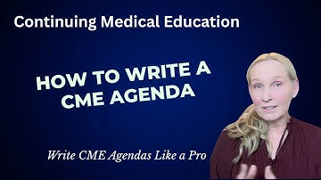 How to Write a CME Learning Agenda