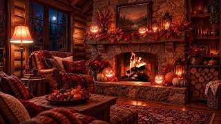 🎃 Cozy Autumn Room  | Gentle Piano Jazz, October Mood & Relaxing Fireplace Sounds screenshot 5