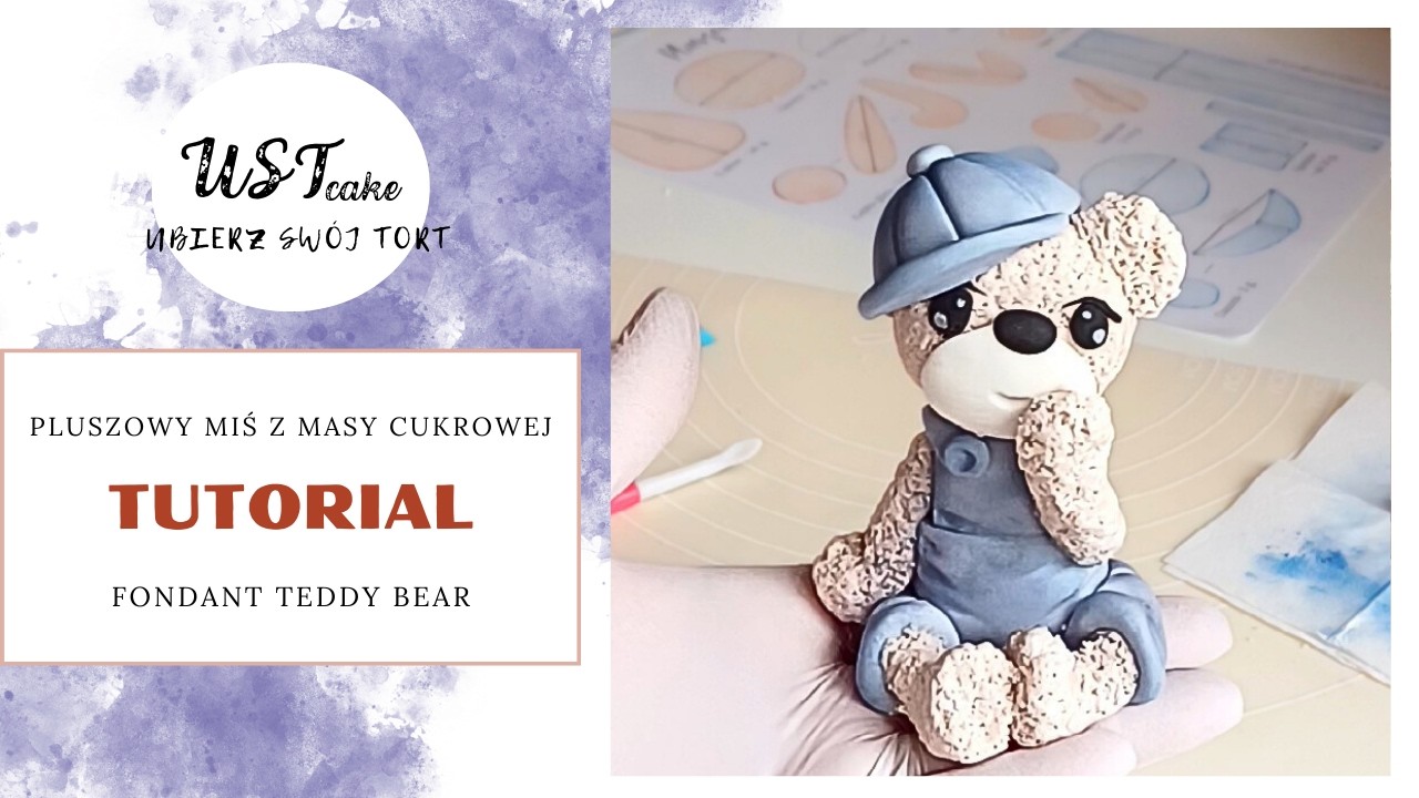 Jak zrobić pluszowego Misia z masy cukrowej? Cake topper tutorial - Teddy Bear in shorts