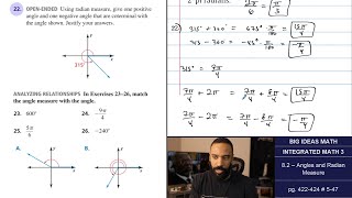 Big Ideas Math [IM3]: 8.2 - Angles and Radian Measure (Lecture &amp; Problem Set)