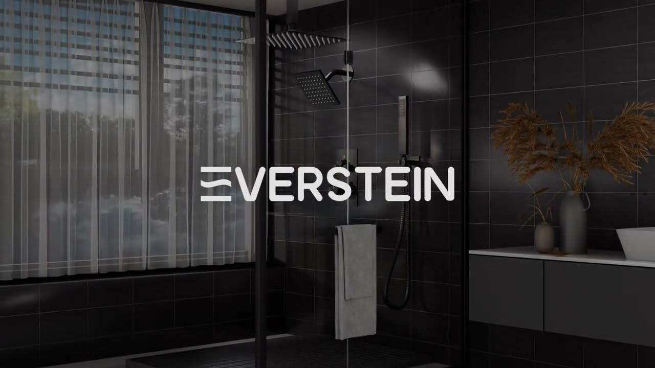 EVERSTEIN | SFS1007-BK12 | Dual Shower Head Thermostatic Ceiling Mounted Shower Faucet Display Video