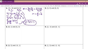 Writing linear equations (Given 2 points) HW