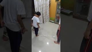 Babies Aalm Eisaa and Ayesha laying old elastic game - 27.05.2021