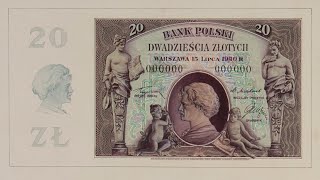 Nieznany PROJEKT polskiego BANKNOTU sprzedany za ponad 200.000 złotych w Anglii (20 zł 1940)