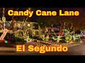 Candy cane Lane christmas decoration in El Segundo California 2020