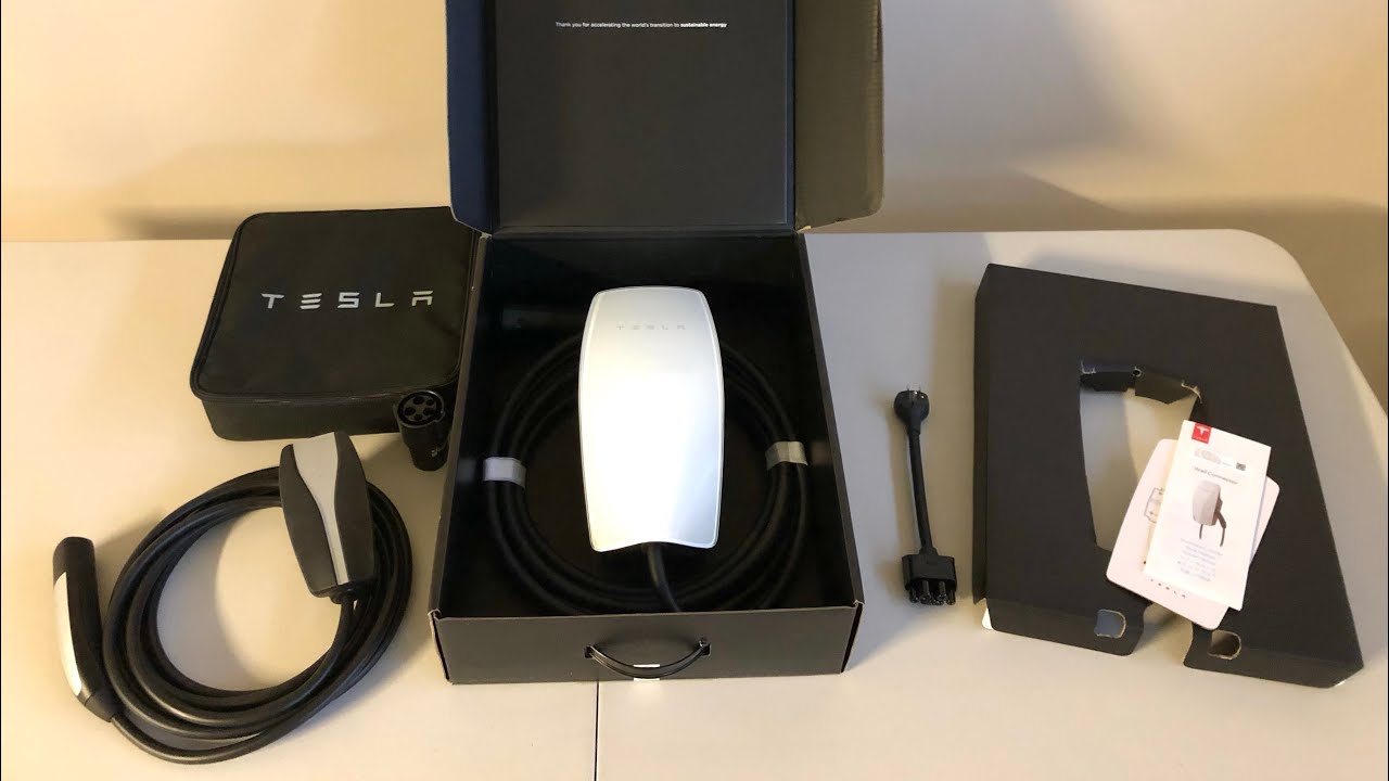 Unboxing New Tesla Wall Connector for 2021 Tesla Model Y 