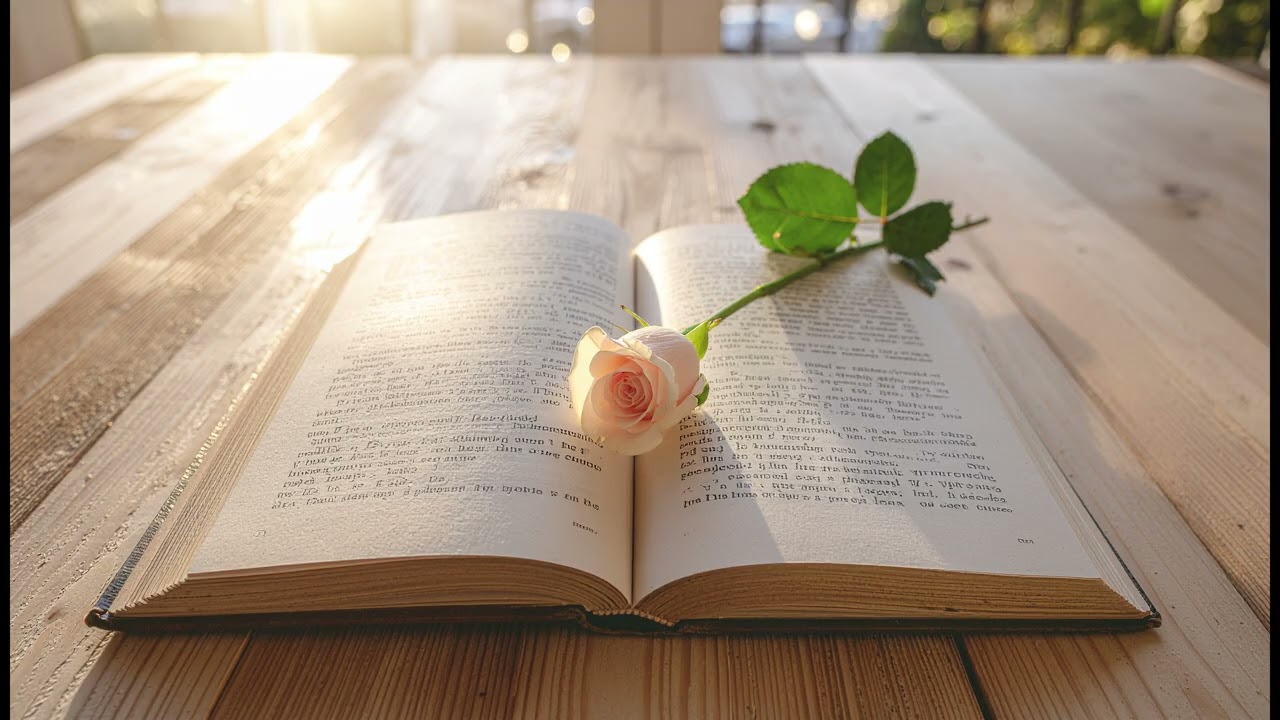 Rose on Book 🌹 1 Hour Static 4K Wall Art for TV & Home Decor