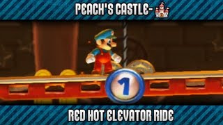 New Super Mario Bros. U 100% - Peach's Castle-Castle: Red Hot Elevator Ride