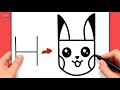 How to Turn H into PIKACHU || Easy Drawings for Kids