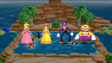 Mario Party 9 (MiniGames) Peach Vs Daisy Vs Wario Vs Waluigi Normal Difficulty