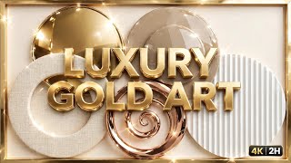 2 Hours Luxury Gold Circles Framed Art | Modern Glam Wall Art for TV | 4K Frame TV Art Screensaver screenshot 3