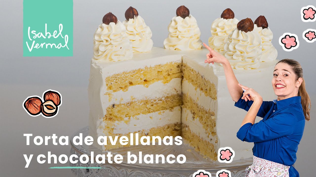 Torta de avellanas y chocolate blanco
