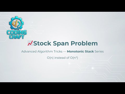 Stock Span Problem – Monotonic Stack = O(n) where others fail