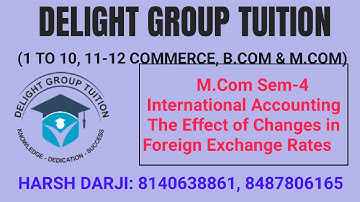 International Accounting(M.Com Sem-4): The Effect of Changes in Foreign Exchange Rates