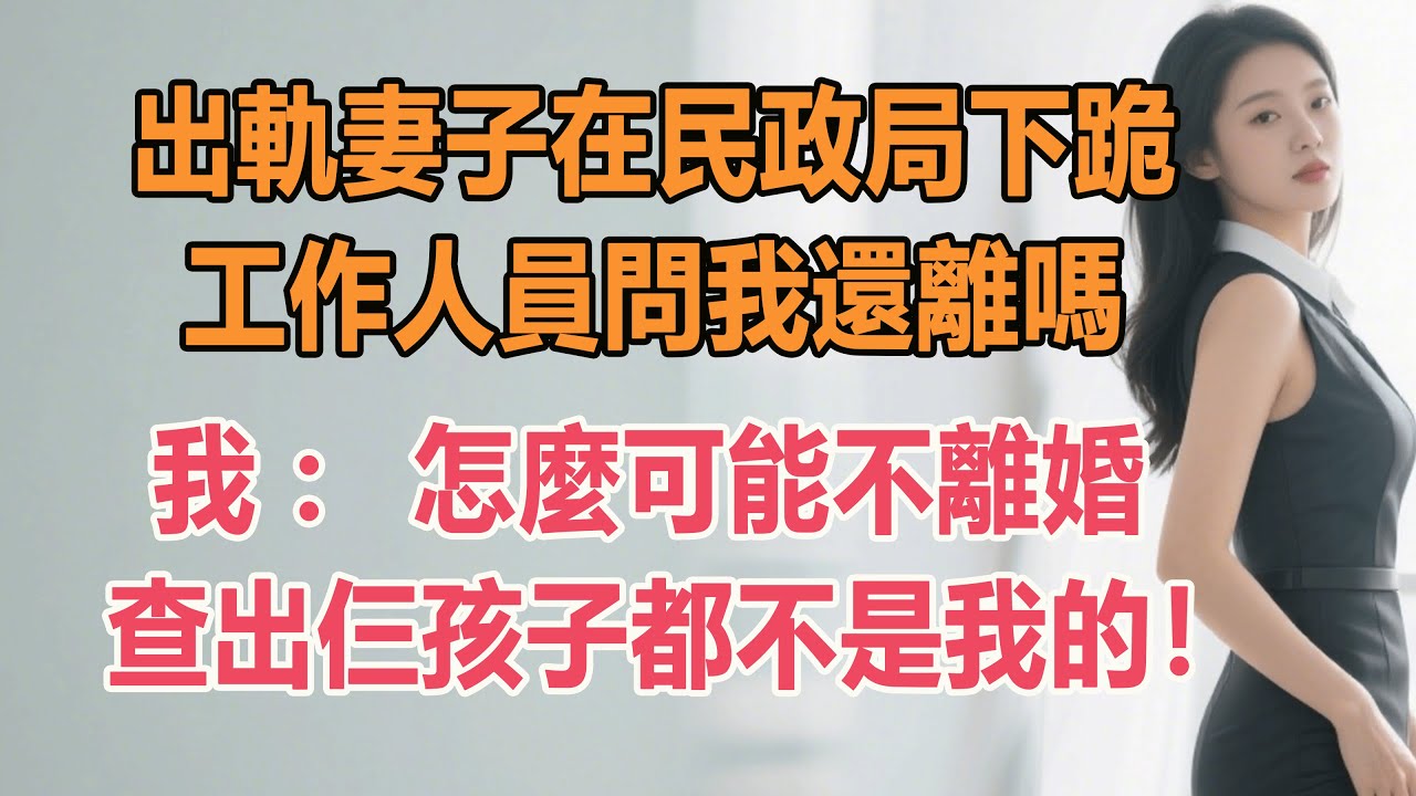 出軌妻子在民政局下跪，工作人員問我還離嗎，我：怎麼可能不離婚，查出仨孩子都不是我的！