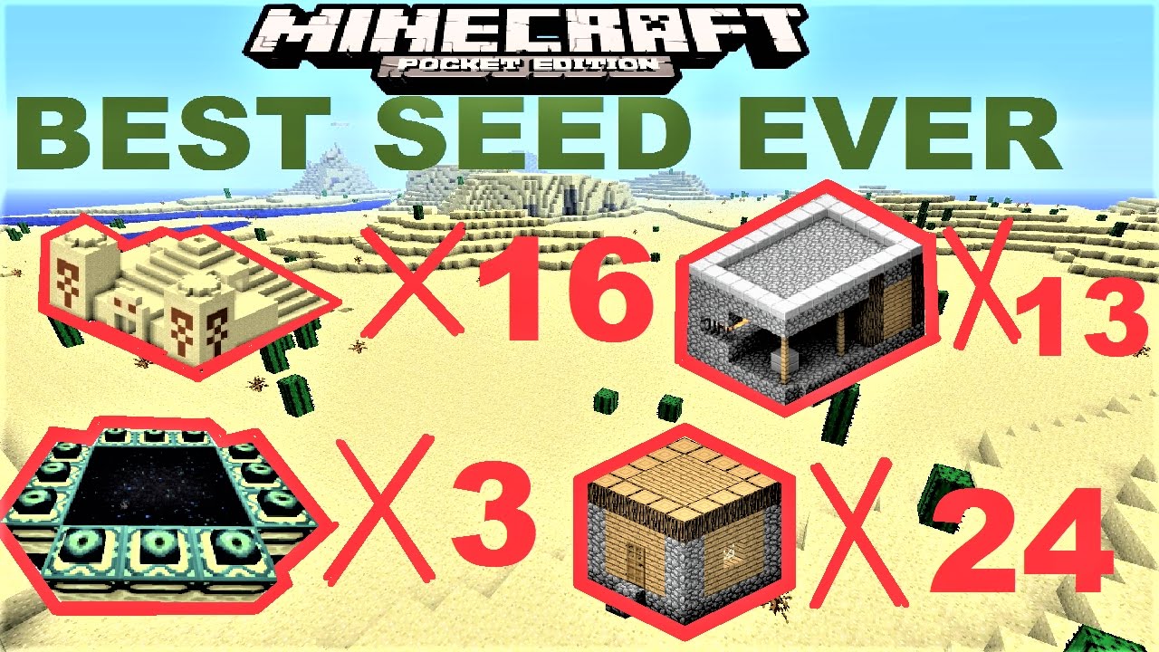 MCPE 1.1.4 - 24 VILLAGES, 3 STRONGHOLDS, 16 TEMPLES in 1 
