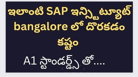 Bangalore (Chanu SK Info Tech )-Best SAP Training In Telugu-Best Online Training In Telugu-Chanu SK