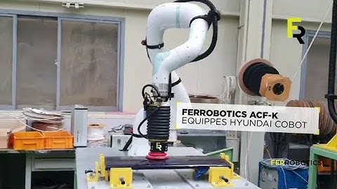 Hyundai cobot with active force compliant end-of-arm tool ACF-K by FerRobotics