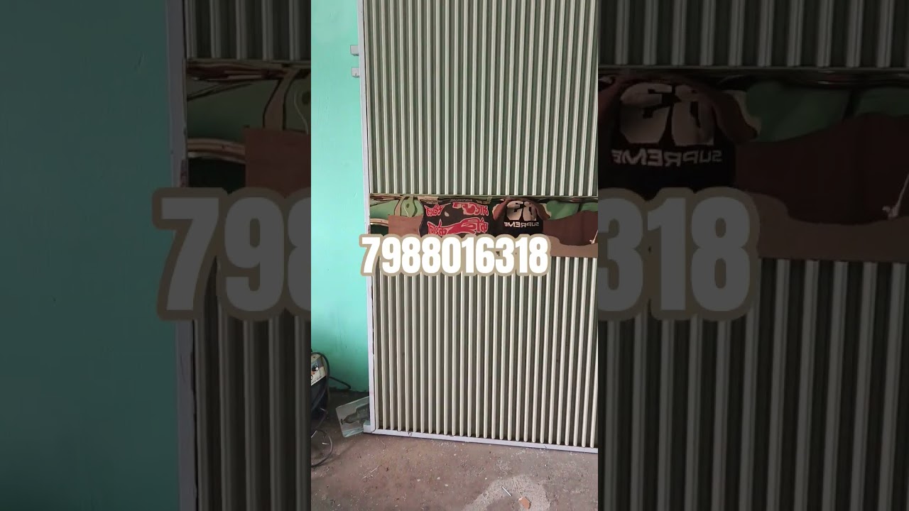 modern profile Gate with powder coating cream colour making Saifi Steel welding work Panipat Haryana