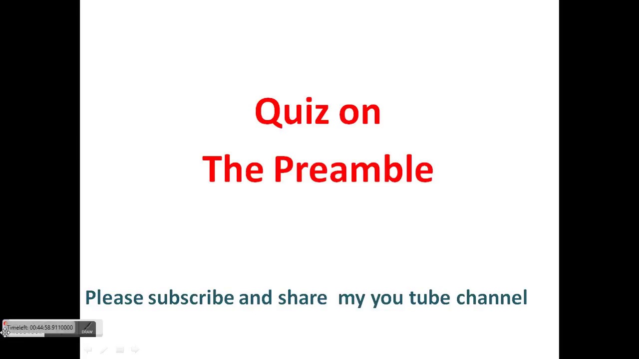 Topic:- Quiz on The Preamble