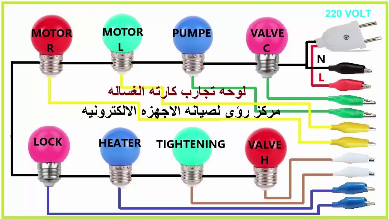 لوحه اختبار كارته الغساله اصنعها بنفسك Board test board washer