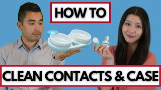 How to clean contact lenses and contact lens case | Optometrist Tutorial