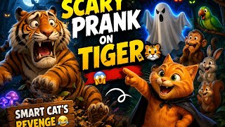 Orange Cat's Scary Prank on Tiger! 🐱👻 | AI Animated Adventure  screenshot 3
