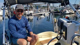 2021-07-08 MacGregor 26 sailboat tour by Ilya - Part 2. Cockpit, fuel tanks, engine.